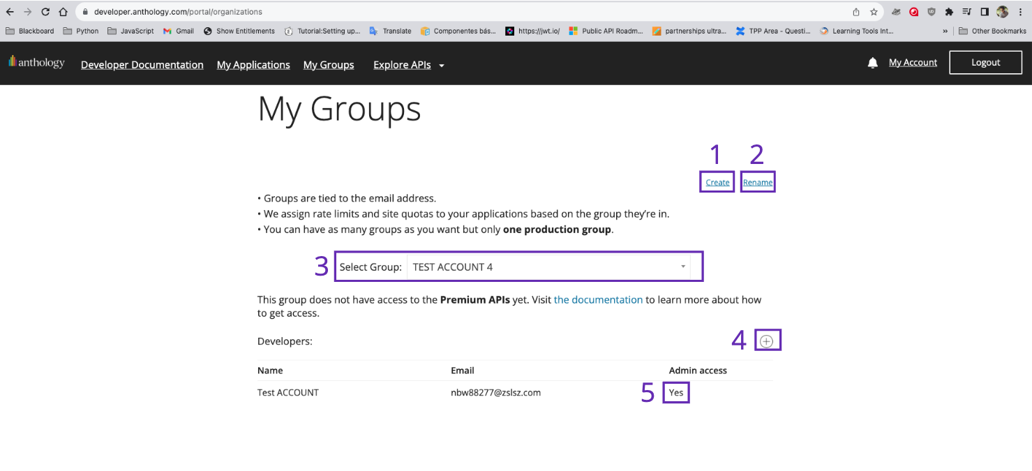 Groups page composition